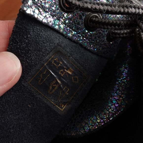 Dr. Martens Combat Boots Womens SZ 8 Gray Iridescent Pascal Lace Up 8 Eye Casual - Picture 12 of 16